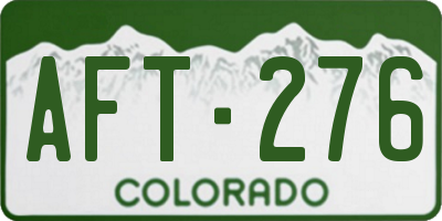 CO license plate AFT276