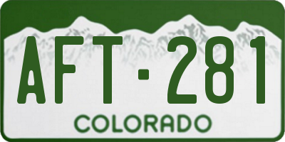 CO license plate AFT281