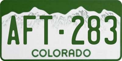 CO license plate AFT283