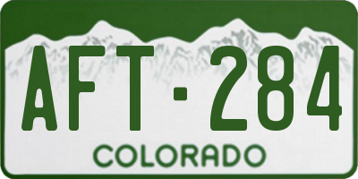CO license plate AFT284