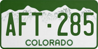 CO license plate AFT285