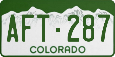 CO license plate AFT287