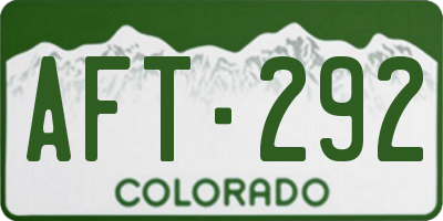 CO license plate AFT292