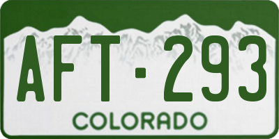 CO license plate AFT293