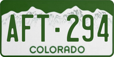 CO license plate AFT294