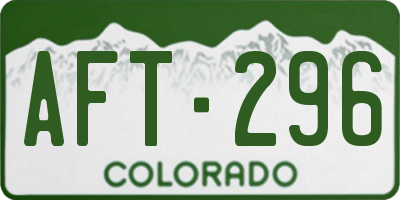 CO license plate AFT296