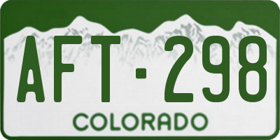 CO license plate AFT298