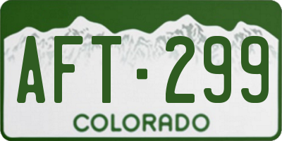 CO license plate AFT299