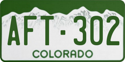CO license plate AFT302