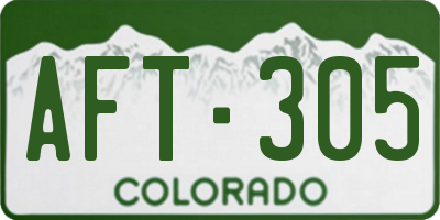 CO license plate AFT305