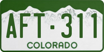 CO license plate AFT311
