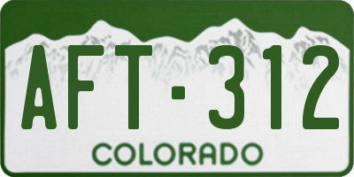 CO license plate AFT312