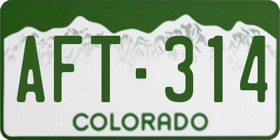 CO license plate AFT314