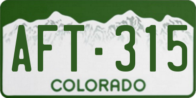 CO license plate AFT315