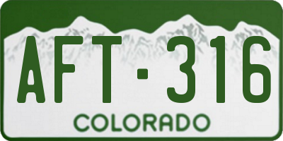 CO license plate AFT316