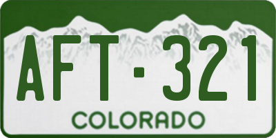 CO license plate AFT321