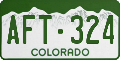 CO license plate AFT324