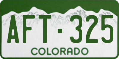 CO license plate AFT325