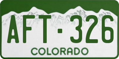 CO license plate AFT326