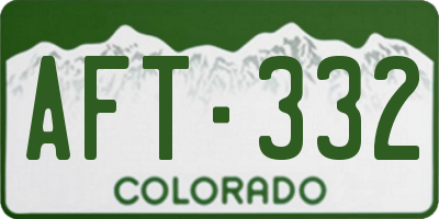 CO license plate AFT332