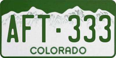 CO license plate AFT333