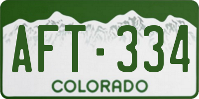 CO license plate AFT334