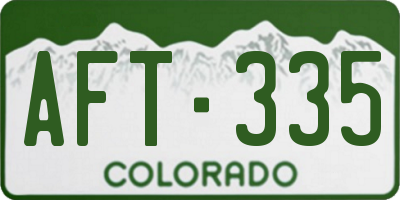CO license plate AFT335