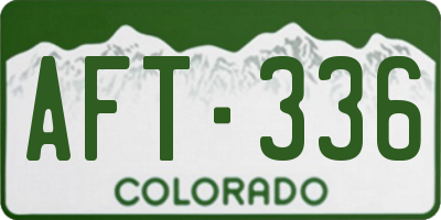 CO license plate AFT336