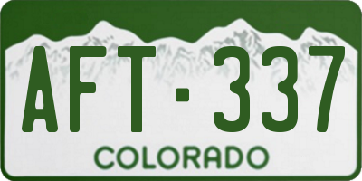 CO license plate AFT337