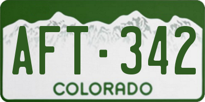 CO license plate AFT342