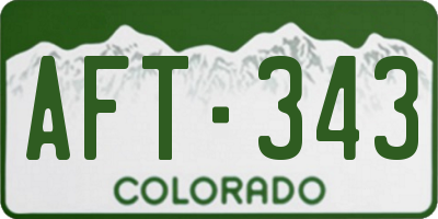 CO license plate AFT343