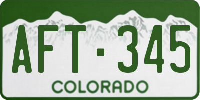 CO license plate AFT345