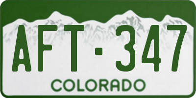CO license plate AFT347