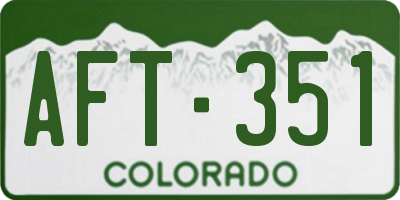 CO license plate AFT351