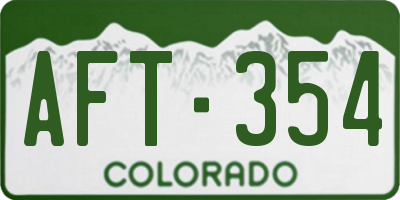 CO license plate AFT354