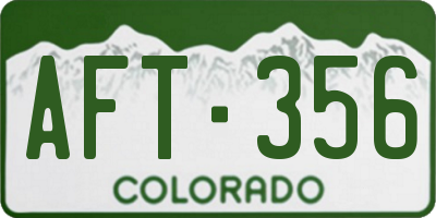 CO license plate AFT356