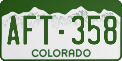 CO license plate AFT358