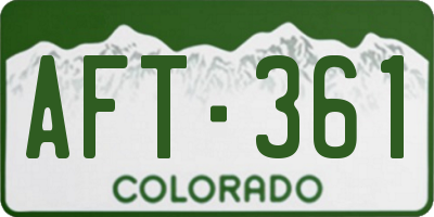 CO license plate AFT361