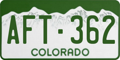 CO license plate AFT362