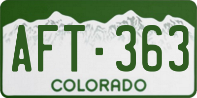 CO license plate AFT363