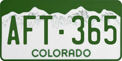 CO license plate AFT365