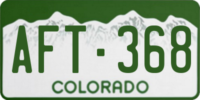 CO license plate AFT368