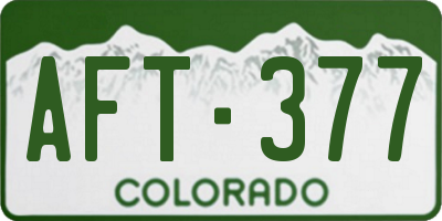 CO license plate AFT377