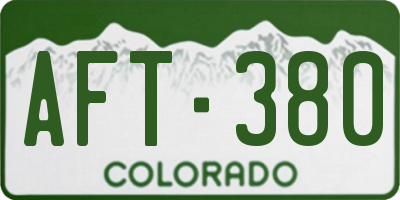 CO license plate AFT380
