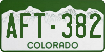 CO license plate AFT382