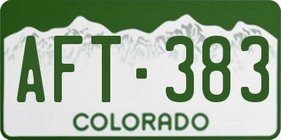 CO license plate AFT383