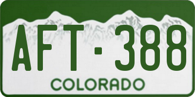 CO license plate AFT388