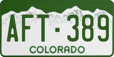 CO license plate AFT389