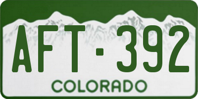 CO license plate AFT392