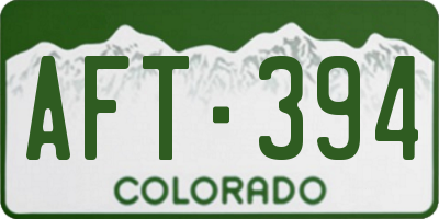 CO license plate AFT394